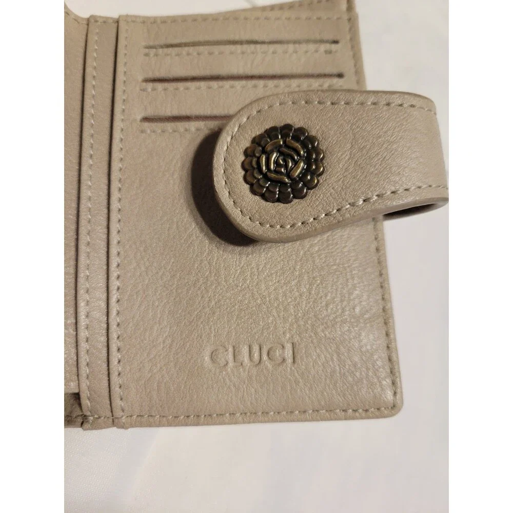 CLUCI Women's Leather Multi Card Wallet Credit Card Holder Small Zipper Pocket